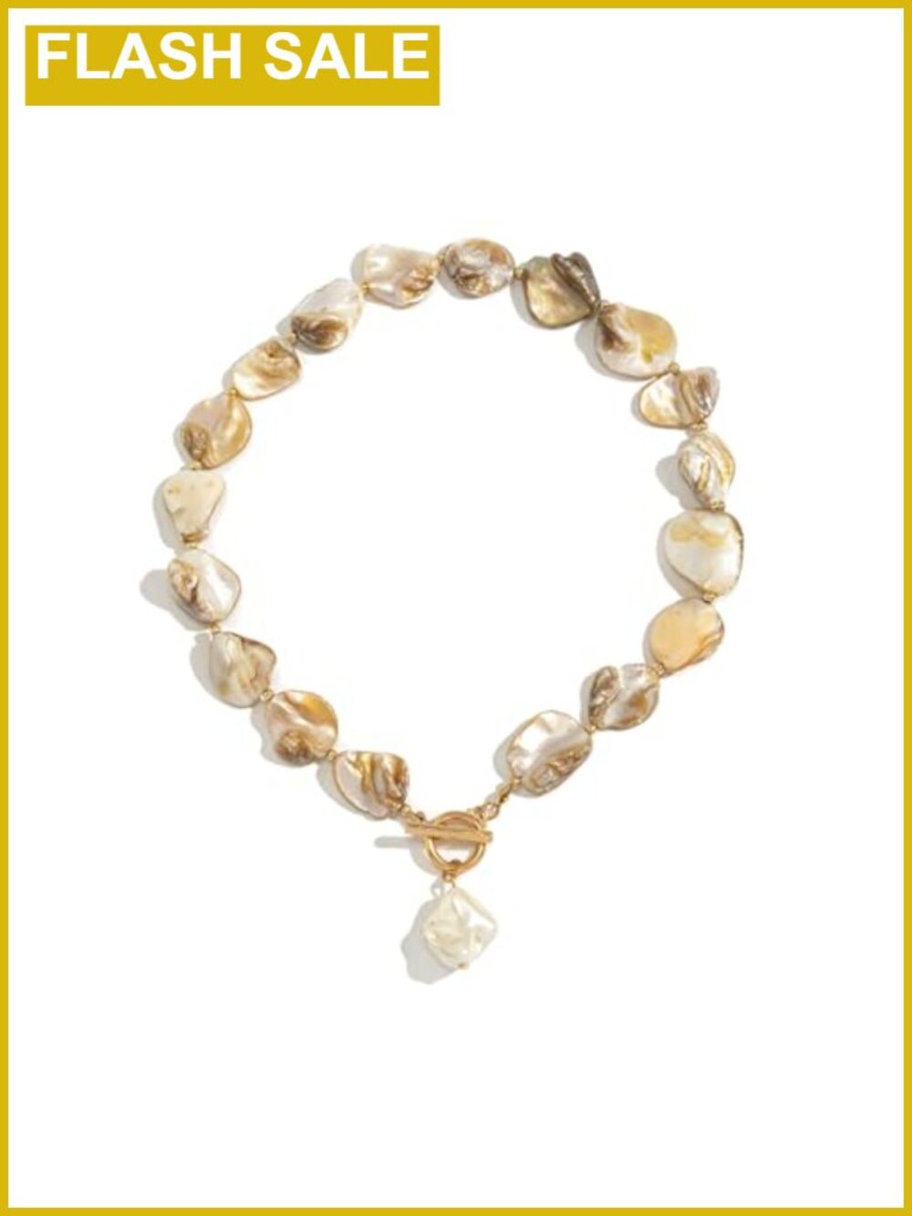 Chunky Shell Necklace Women Irregular Seashell Beaded Pendant